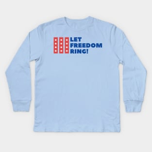 LET FREEDOM RING!chemise vintage du 4 juillet, t-shirt du 4 juillet, 4 juillet usa, 4 juillet drapeau, 4 juillet vacances, 4 juillet Kids Long Sleeve T-Shirt